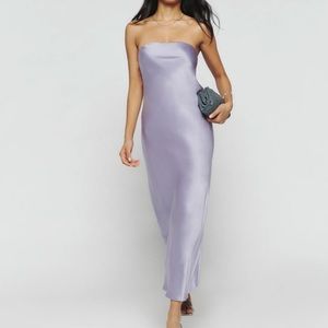 Reformation Joana Silk Dress in Aura